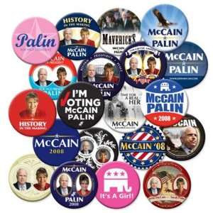  McCain and Palin Button Pack (20) CAMPAIGN PIN PINBACKS 