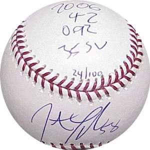  Jonathan Papelbon Autographed Baseball with 2006, 4 2, 0 