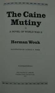 Signed Franklin Library Herman Wouk The Caine Mutiny  