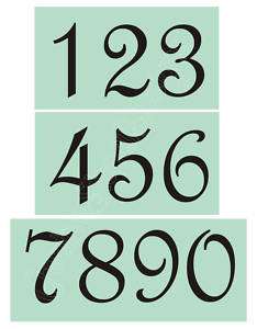 STENCIL French Script 4 Numbers Country Shabby Primitive House Bride 