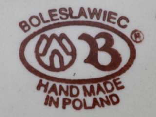 BOLESLAWIEC Polish Pottery BLUE STENCIL Large Bowl  