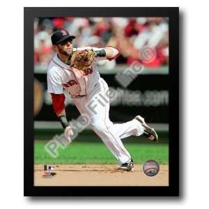  Dustin Pedroia   2009 Fielding Action 12x14 Framed Art 