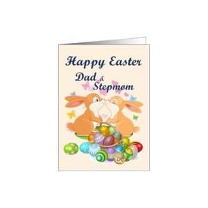  Happy Easter Dad & Stepmom (Bunnies & Eggs) Card Health 