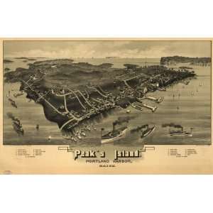  1886 map of Peaks Island, Portland, Maine