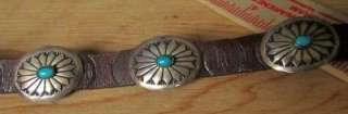 OLD PAWN SILVER TURQUOISE NAVAJO CONCHO BELT BUCKLE NECKLACE HATBAND 
