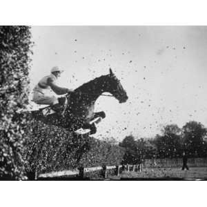  English Steeplechase Jump on Course in England 