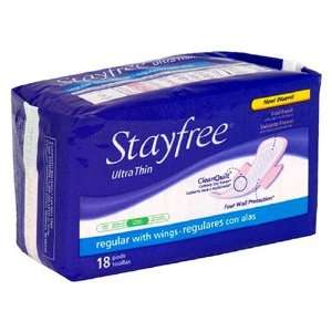 Stayfree Ultra Thin Regular Pads with Wings, Heavy Protection 18 pads