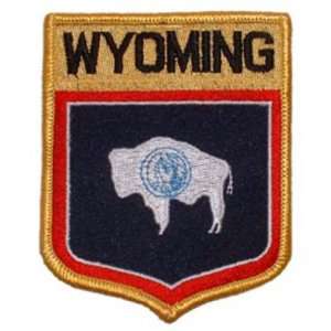  Wyoming State Flag Shield Patch 2 7/8 x 3 1/2 Patio 