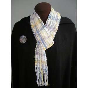 Pastel Shades of Purple, Blue, White and Yellow Cotton Handwoven Women 