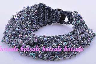 wholesale 48strands glass beaded knit bracelets  