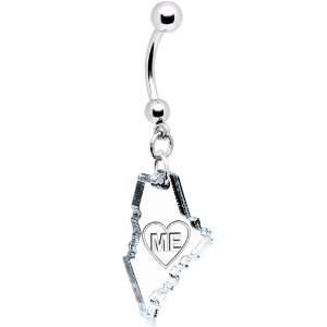  Clear State of Maine Belly Ring Jewelry