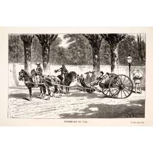 1878 Wood Engraving Promenade Dance Square Dancing Cuba Horse Drawn 