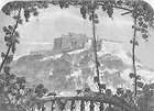 italy the castle of st elmo napoli antique print 1857