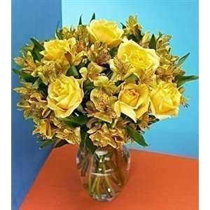 Yellow Rose & Peruvian Lily Bouquet 