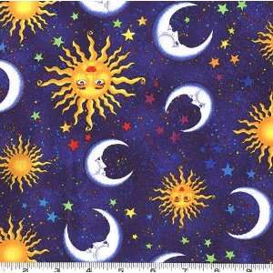  45 Wide Star Gazing Suns Moons & Stars Fabric By The 