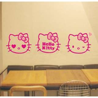 Hello Kitty big head Wall Sticker Home Decor pink y60  