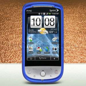 Sprint HTC Hero Case   Blue Rubberized Hard Faceplate  