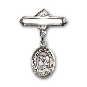 St. Elizabeth Ann Seton Charm and Polished Badge Pin St. Elizabeth Ann 