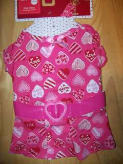 Simply Dog Pink, Red & White Be Mine Valentine Dress Size M 