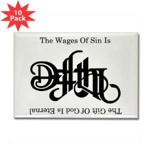   Rectangle Magnet (10 Pack) The Wages Of Sin Is Death 