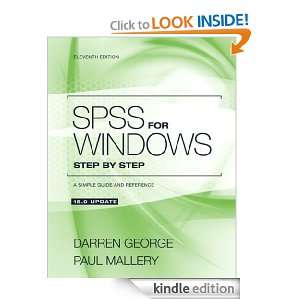 SPSS for Windows Step by Step A Simple Guide and Reference 18.0 