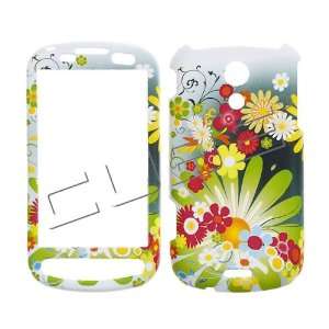  White with Green Yellow and Red Daisy Flower Petals Rubber 