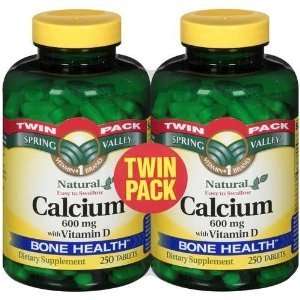  Spring Valley   Calcium 600 mg with Vitamin D , Twin Pack 