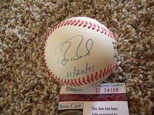 BARRY BONDS SIGNED, DATED & SPENCE AUTH. NL BASEBALL  