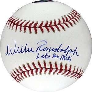  Willie Randolph MLB Baseball w/ Lets Go Mets Insc Signed 