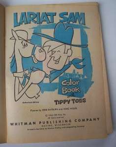 1962 CBS TV LARIAT SAM COLORING BOOK Cartoon Cowboy  