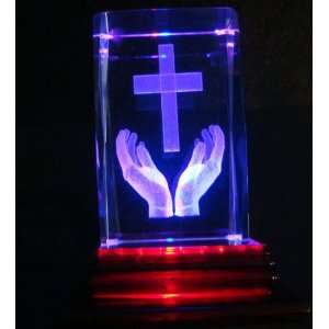   and Prayer Laser Etched 3D Crystals. Size 2x2x3 