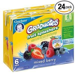 Gerber Graduates Fruit Splashers   Mixed Berry 6.75 Ounces , (Pack of 