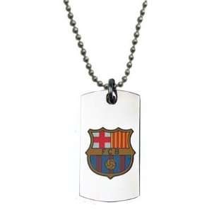    F.C. Barcelona Colour Crest Dog Tag & Chain