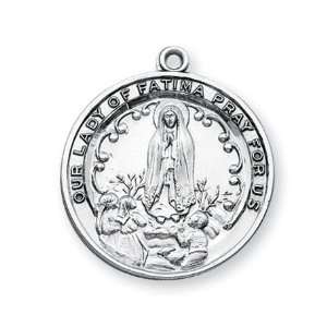  Large Round Our Lady of Fatima Pray for us w/24 Chain 
