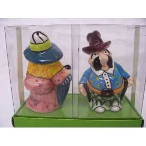  Old West Cowboy and Saloon Girl Salt and Pepper Shaker Set 