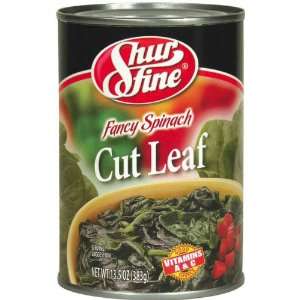 Shurfine Fancy Spinach Cut Leaf   24 Pack  Grocery 