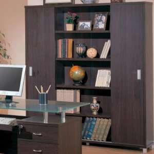   Contemporary Bookcase with Sliding Doors by Coaster