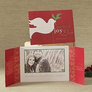  Personalized Peace Dove Photo Christmas Cards   Gatefold 