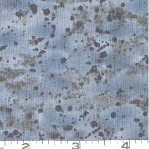  45 Wide Spattered Blue Fabric By The Yard Arts, Crafts 