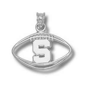  Michigan State Spartans 1/2in Sterling Silver Football 