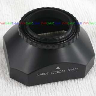 DV s Screw Mount 30mm camcorder Lens Hood with Cap for all 30mm 