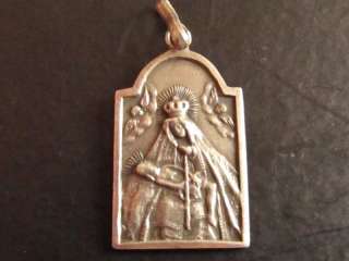   RARE MEDAL PENDANT OUR LADY SORROWS DEAD JESUS ANGELS SOLID SILVER 925