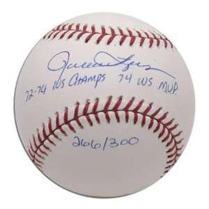 Rollie Fingers Autographed Baseball  Details 1972/1974 Champs and 