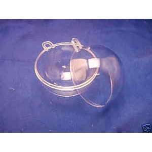  2 Clear Plastic Ball Fillable Ornament Favor 3 80mm 