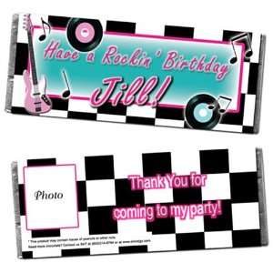  Rockin Fifties Personalized Photo Candy Bar Wrappers   Qty 