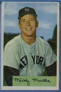 1954 Bowman #65 Mickey Mantle ~ Creased   Good Color ~ BV $1,500.00 