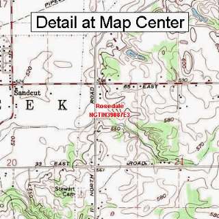 USGS Topographic Quadrangle Map   Rosedale, Indiana (Folded/Waterproof 