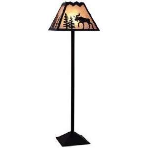    Mountain with Moose Mica Shade Floor Lamp