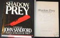JOHN SANDFORD SHADOW PREY 1ST / 1ST SIGNED  