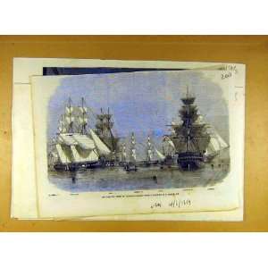   1859 Channel Fleet Portland Roads Royle Sketch Print